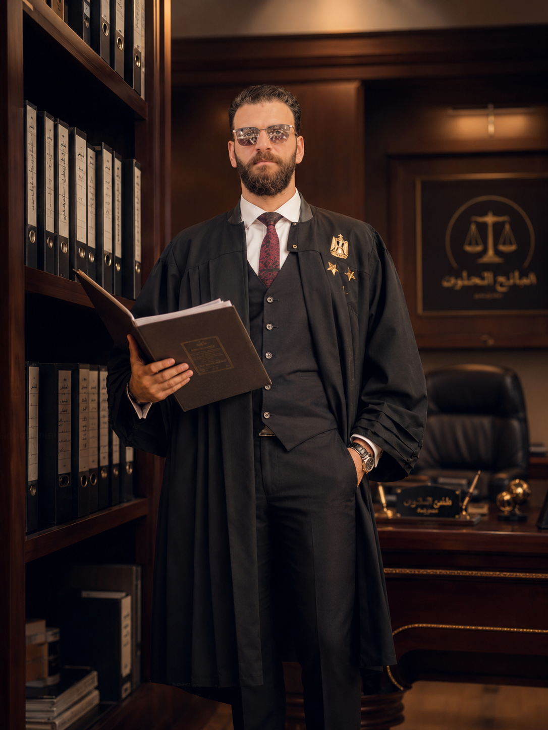 المستشار صالح شتيوي في مكتبه